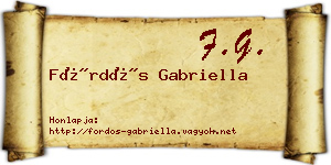 Fördős Gabriella névjegykártya